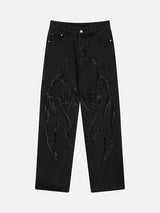 BEBİVA® American Embroidered Düz Paça Kot Panalon