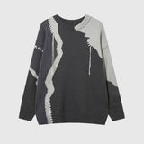 BEBİVA® Artistic Contrast Patchwork Knit Kazak