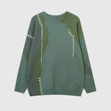 BEBİVA® Artistic Contrast Patchwork Knit Kazak