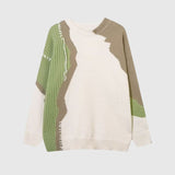 BEBİVA® Artistic Contrast Patchwork Knit Kazak