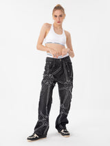 BEBİVA® "Webbed" Siyah Kot Pantolon