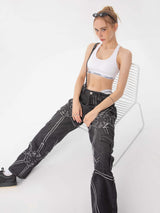 BEBİVA® "Webbed" Siyah Kot Pantolon