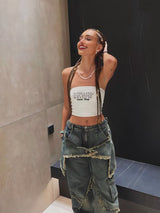 BEBİVA® Star Pattern Baggy Kot Pantolon