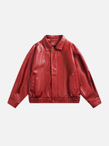 BEBİVA® "80s" Vintage Red Leather Jacket