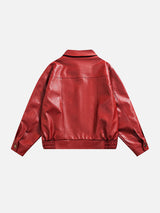 BEBİVA® "80s" Vintage Red Leather Jacket