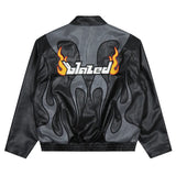 BEBİVA® Retro Flame Clash Deri Ceket