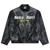BEBİVA® Retro Flame Clash Deri Ceket