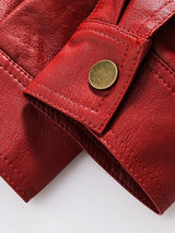 BEBİVA® "80s" Vintage Red Leather Jacket