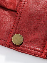 BEBİVA® "80s" Vintage Red Leather Jacket